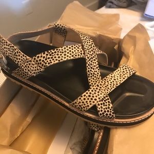 Madewell leopard print sandals, NWT